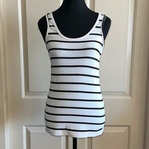Rue21 Black and White Striped Tank Top